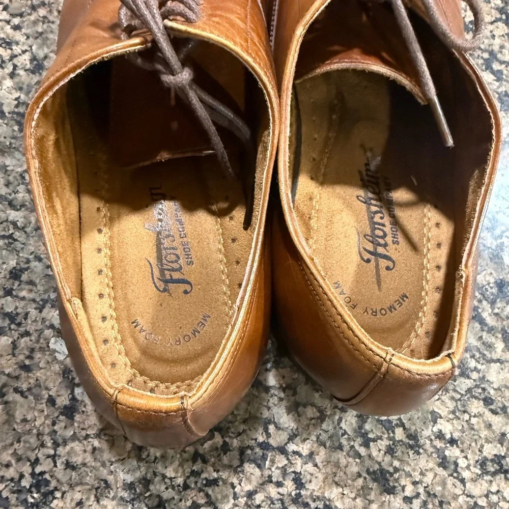 Florsheim Mens Cap‎ Toe Oxford Dress Shoes Brown Leather Memory Foam 10.5D
